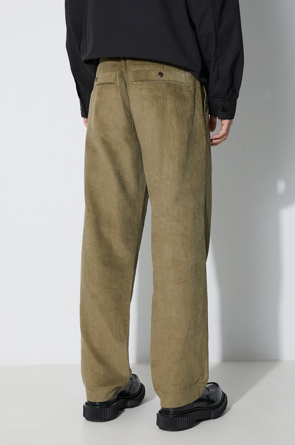 Вельветовые брюки Maharishi Loose Chino цвет зеленый фото 2