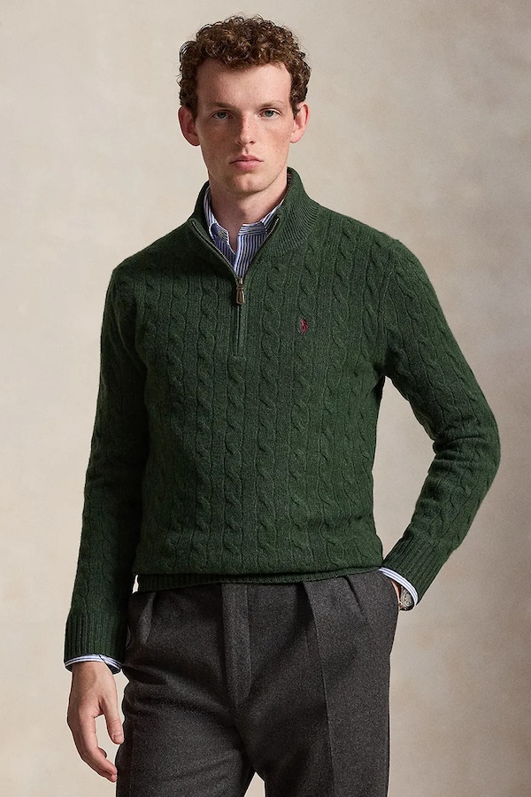 Светр чоловічий вовняний Polo Ralph Lauren колір зелений
