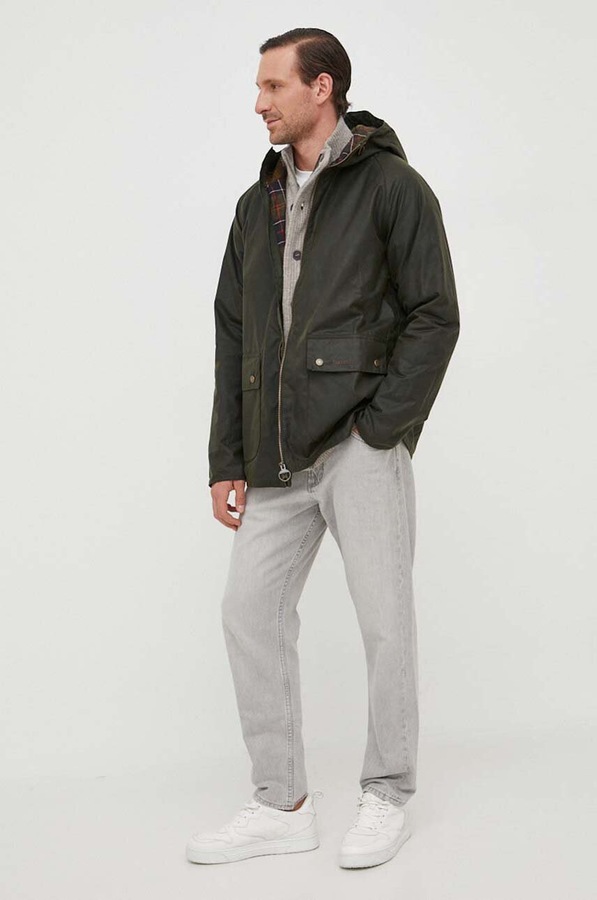 Вовняний кардиган Barbour колір сірий фото 2