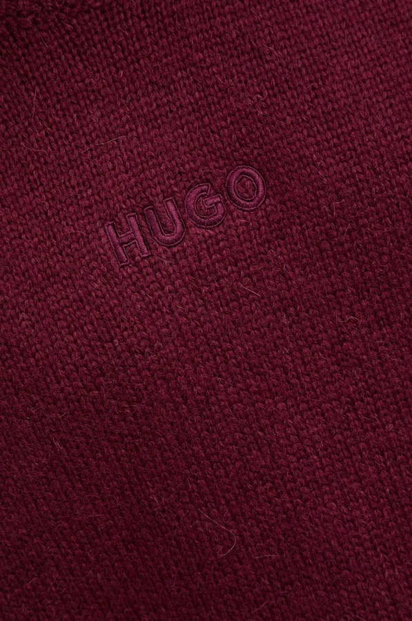 Вовняний светр HUGO колір рожевий фото 3