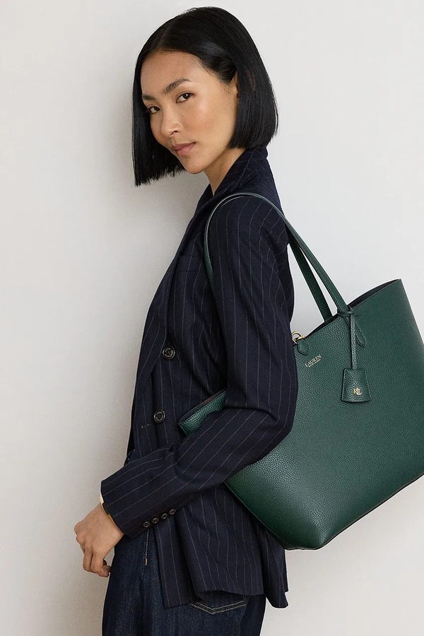 Двостороння сумочка Lauren Ralph Lauren колір зелений фото 4