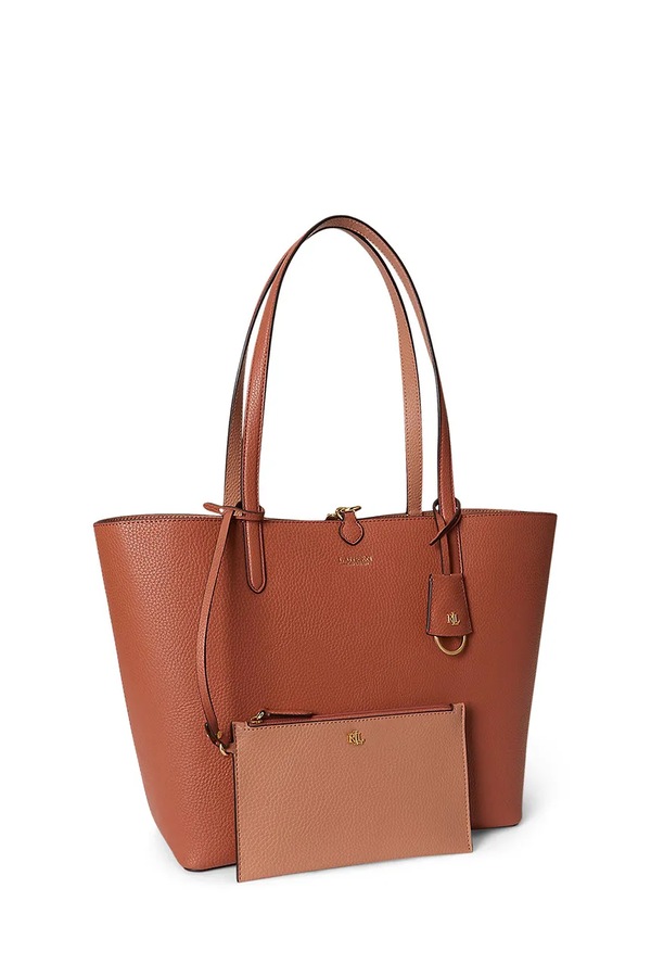 Двостороння сумочка Lauren Ralph Lauren колір коричневий