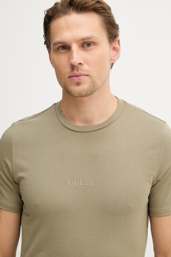 Футболка чоловіча бавовняна Guess AIDY колір зелений фото 4