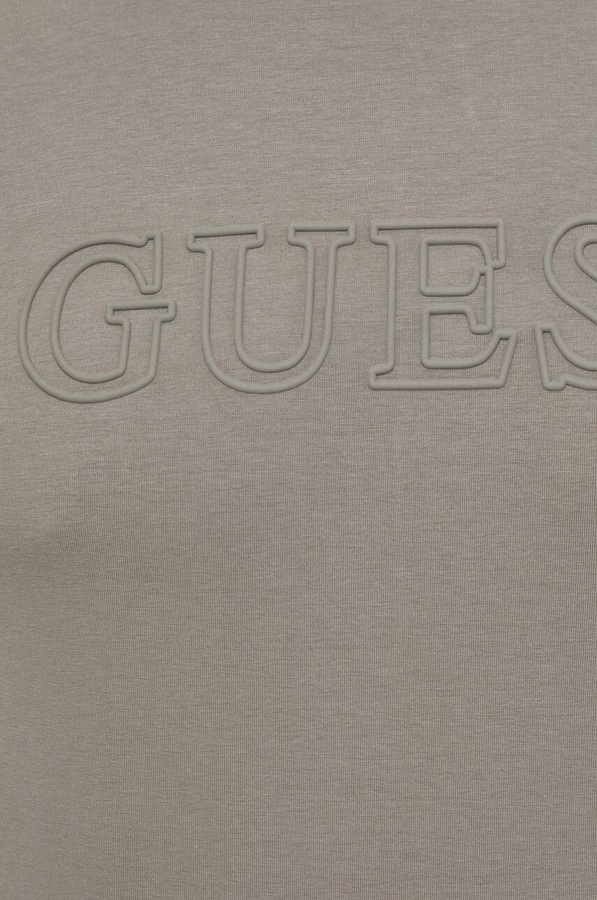 Футболка чоловіча бавовняна з еластаном Guess ALPHY колір зелений фото 4