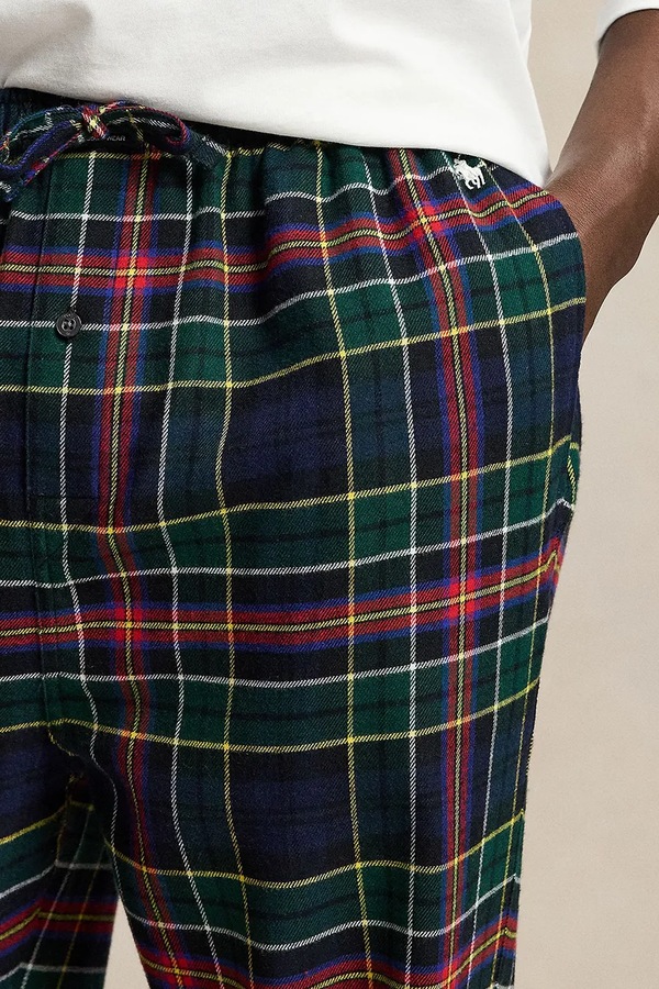 Роздільна піжама чоловіча бавовняна Polo Ralph Lauren колір білий фото 4