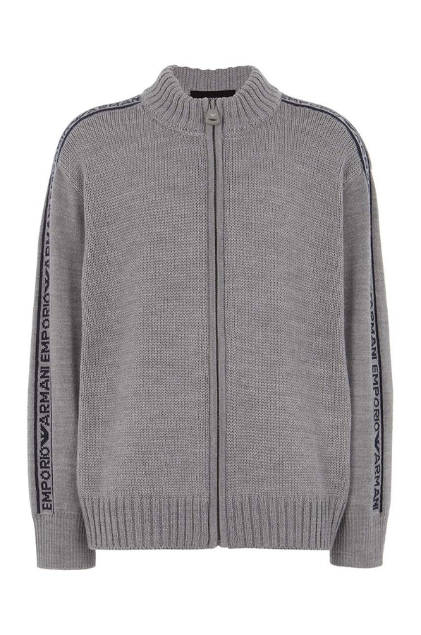 Дитячий вовняний кардиган Emporio Armani колір сірий