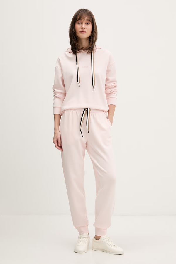 Кофта loungwear жіноча BOSS CP Stripe Hoodie колір рожевий