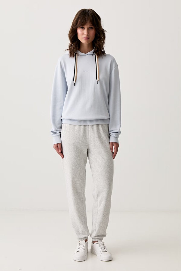 Кофта loungwear жіноча BOSS CP Stripe Hoodie колір блакитний