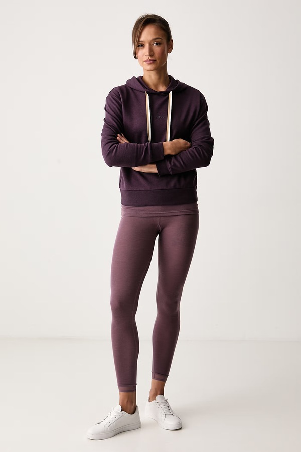 Кофта loungwear жіноча BOSS CP Stripe Hoodie колір фіолетовий