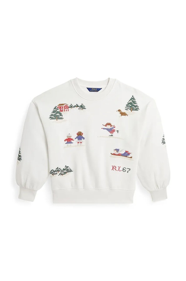 Дитяча бавовняна кофта Polo Ralph Lauren колір бежевий