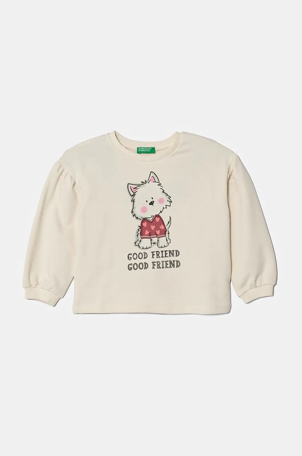 Дитяча кофта United Colors of Benetton колір бежевий