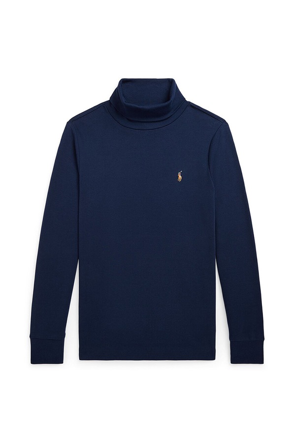 Дитячий бавовняний лонгслів Polo Ralph Lauren колір синій