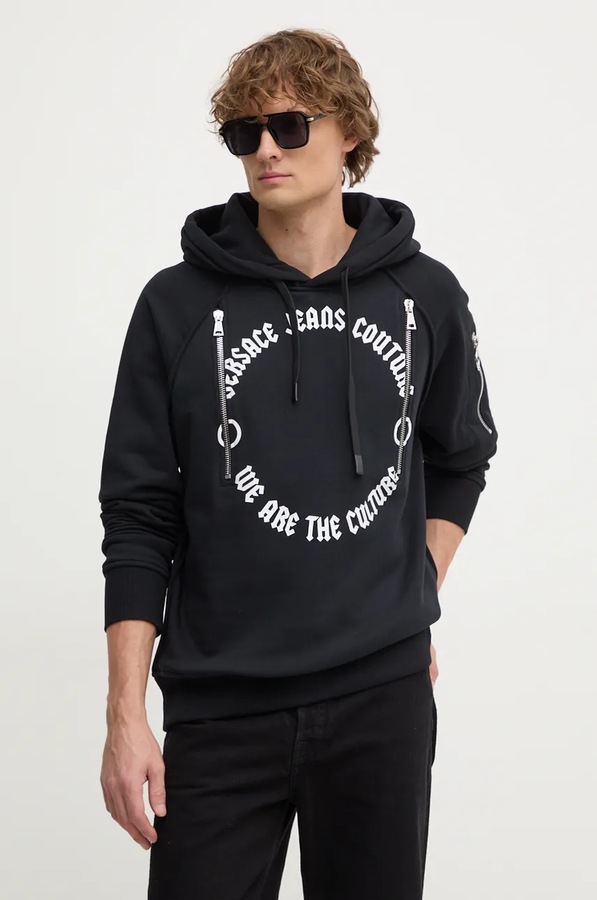 Хлопковая кофта Versace Jeans Couture цвет черный