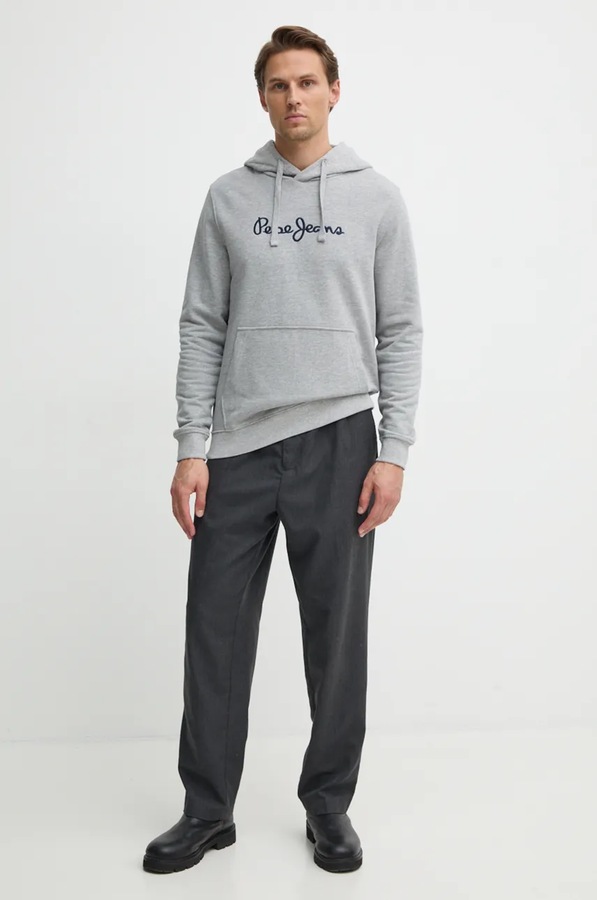 Бавовняна кофта Pepe Jeans NEW JOE HOODIE колір сірий фото 2