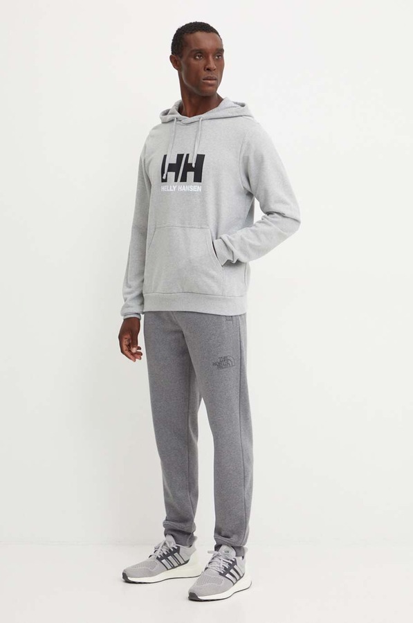 Хлопковая кофта Helly Hansen HH LOGO цвет серый