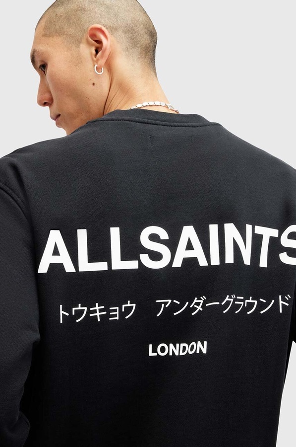 Хлопковая кофта AllSaints UNDERGROUND цвет черный фото 2