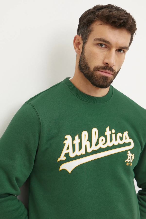 Кофта 47 brand MLB Oakland Athletic колір зелений фото 4