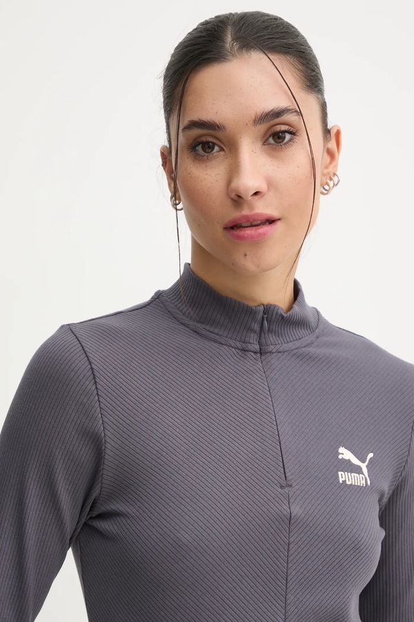 Лонгслів Puma колір сірий