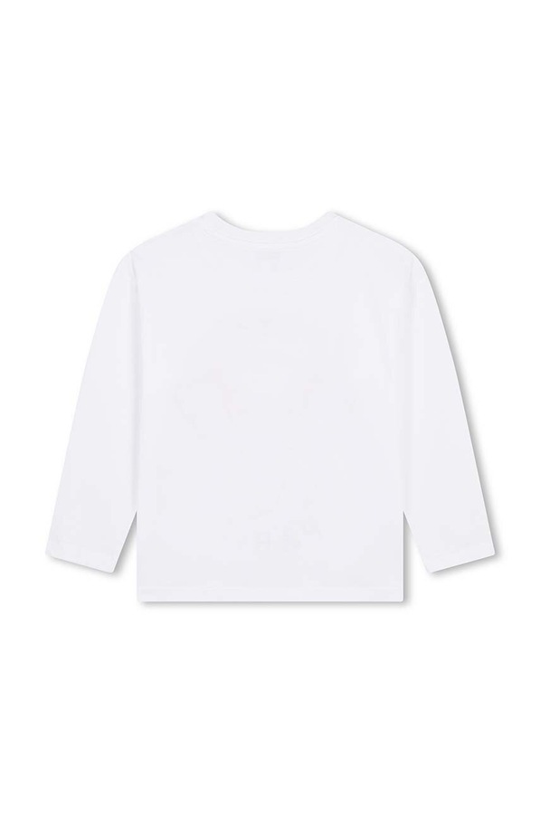 Дитячий бавовняний лонгслів Kenzo Kids колір білий фото 2