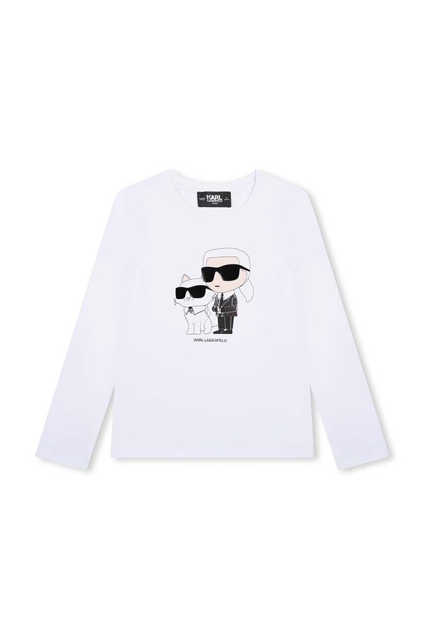 Дитячий лонгслів Karl Lagerfeld колір білий