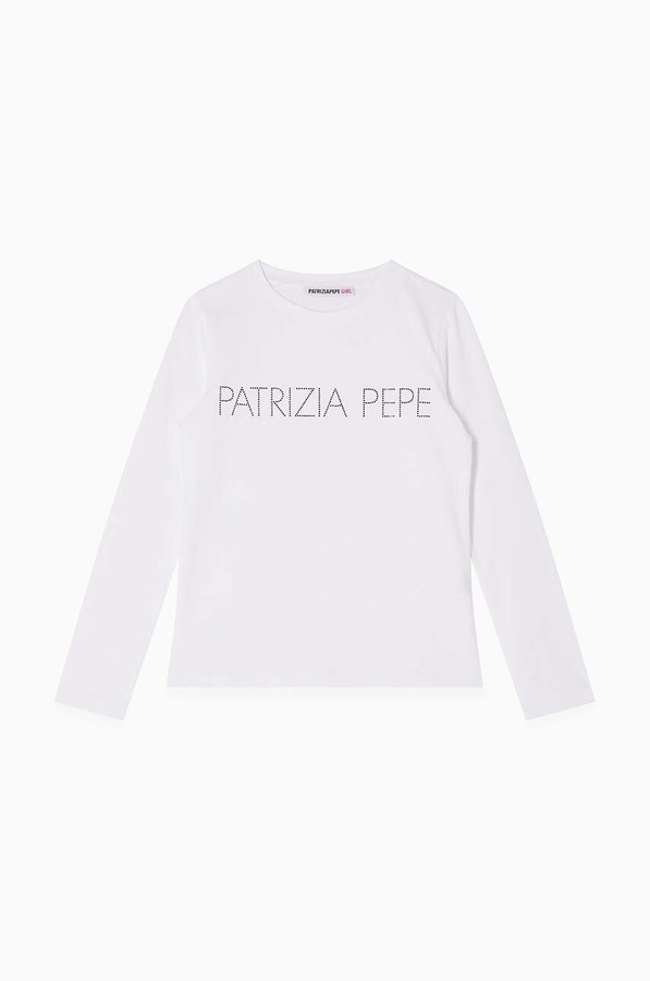 Дитячий лонгслів Patrizia Pepe J061 колір білий