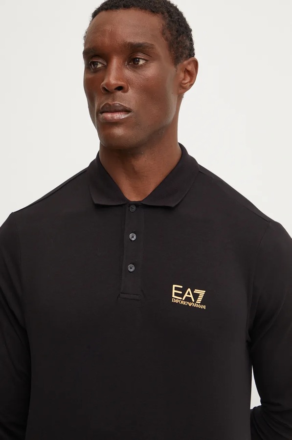 Лонгслів EA7 Emporio Armani колір чорний