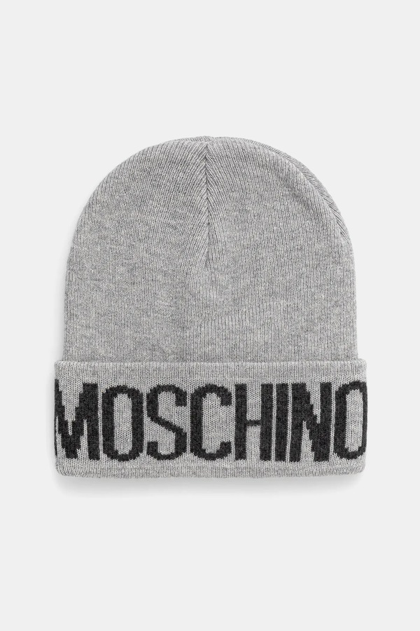 Шапка женская из добавлением шерсти Moschino цвет серый