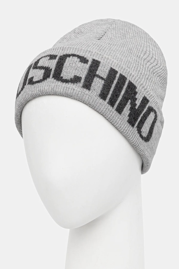 Шапка жіноча з додаванням вовни Moschino колір сірий