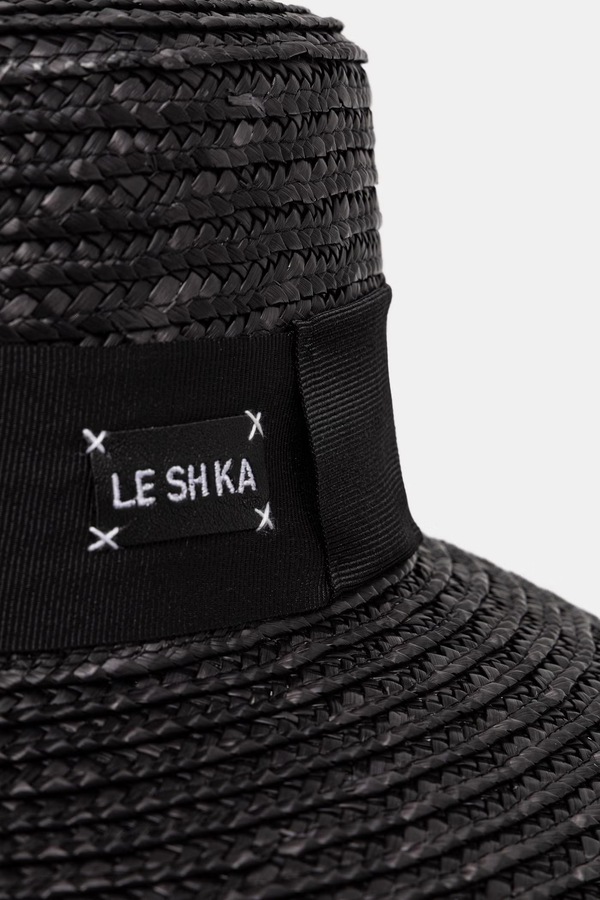 LE SH KA капелюх із широкими полями жіночий LE SH KA headwear Black Straw Veil колір чорний