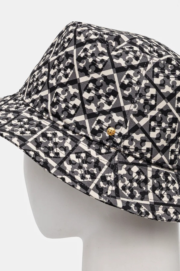 Бавовняний капелюх Tory Burch Prismatic T Monogram колір бежевий фото 2