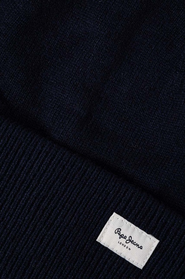 Шапка з домішкою вовни Pepe Jeans YELA HAT колір синій фото 3