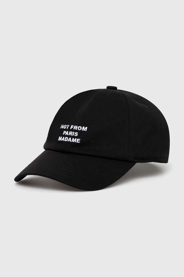 Хлопковая бейсболка Drôle de Monsieur La Casquette Slogan цвет черный