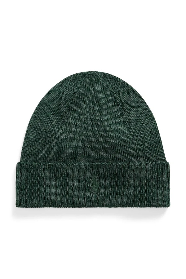 Шапка чоловіча вовняна Polo Ralph Lauren колір зелений