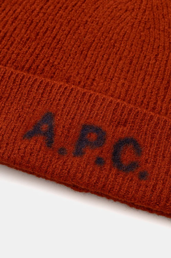 Вовняна шапка A.P.C. bonnet harry колір коричневий фото 3