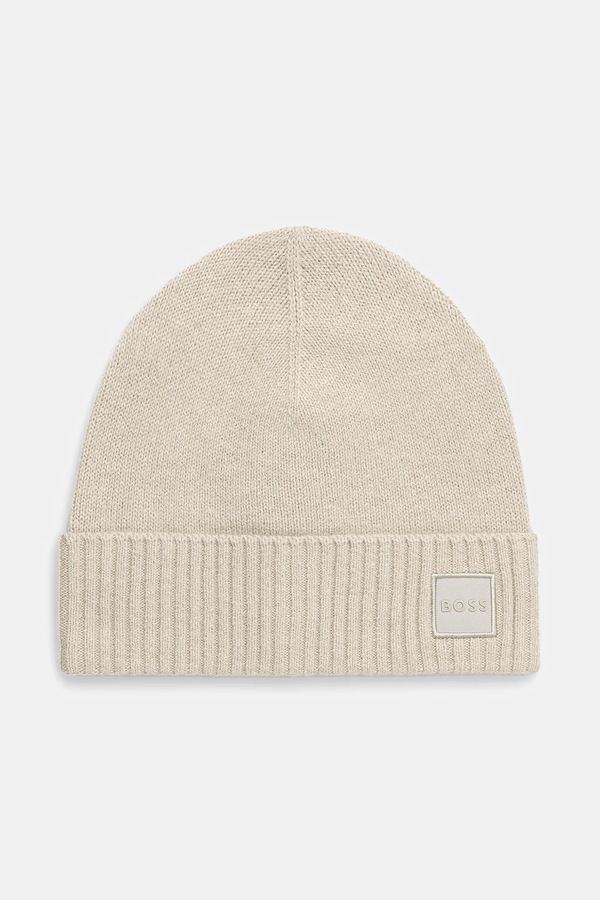 Шапка beanie мужская с шерстью BOSS Orange Akaio_R_Hat цвет бежевый