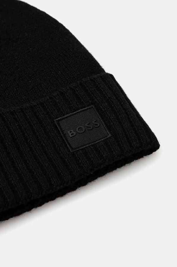 Шапка beanie мужская с шерстью BOSS Orange Akaio_R_Hat цвет черный фото 2