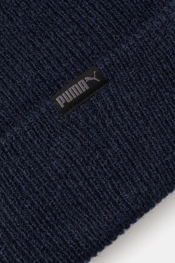 Шапка з домішкою вовни Puma колір темно-синій фото 3