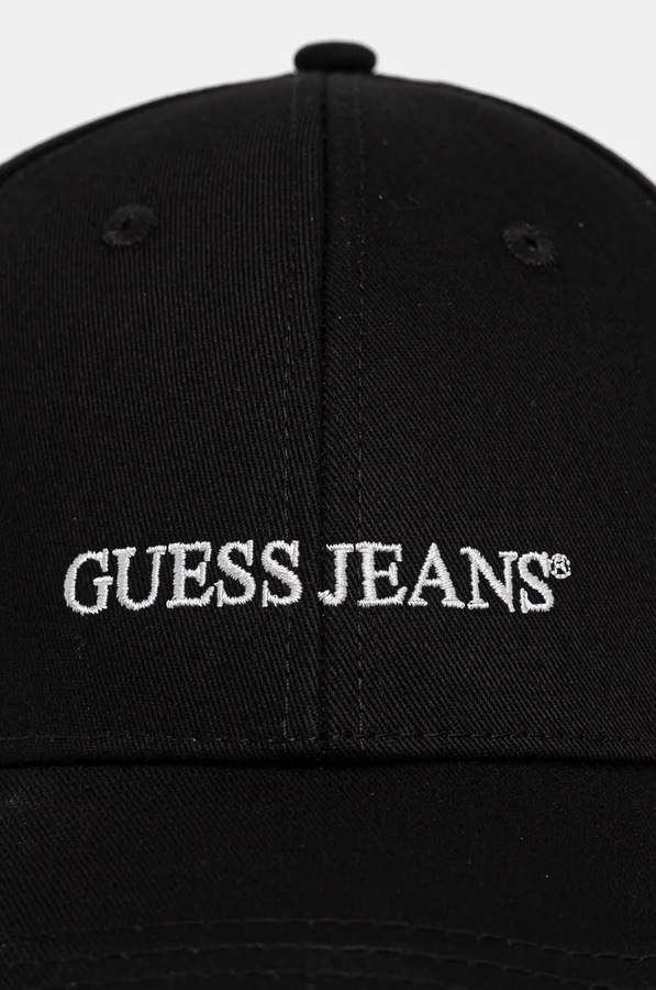 Бавовняна бейсболка Guess Jeans колір чорний