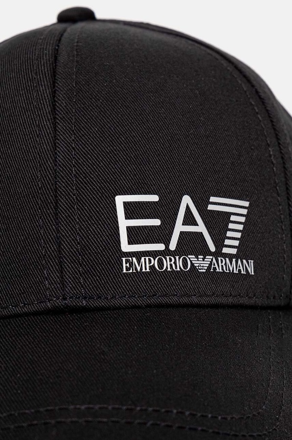 Хлопковая бейсболка EA7 Emporio Armani цвет черный