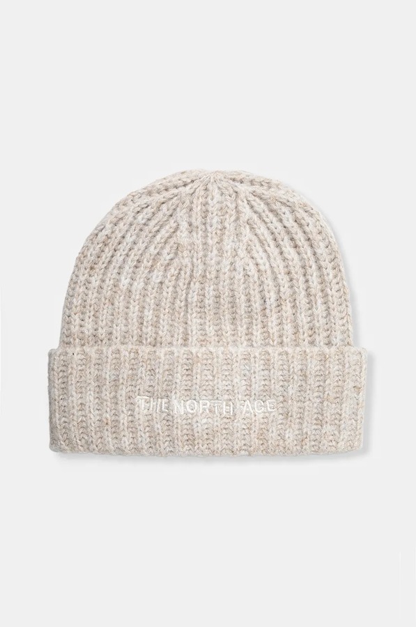Шапка з домішкою вовни The North Face Fohair Cabin Beanie колір бежевий