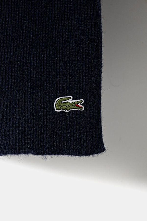 Шерстяна шапка і шарф Lacoste колір синій фото 4