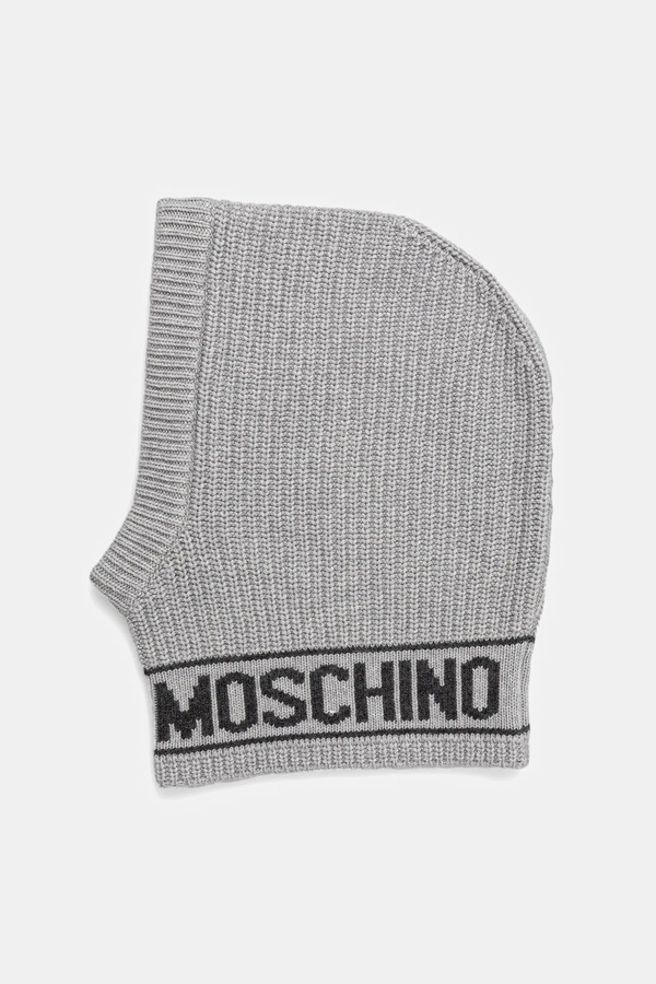 Капор жіночий з додаванням вовни Moschino колір сірий
