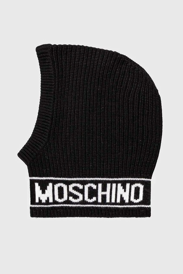 Капор жіночий з додаванням вовни Moschino колір чорний