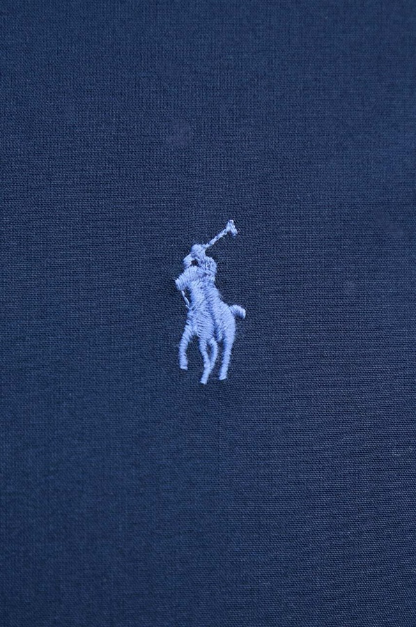 Сорочка чоловіча бавовняна з еластаном Polo Ralph Lauren колір темно-синій