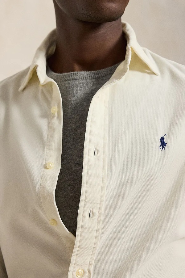 Сорочка чоловіча бавовняна Polo Ralph Lauren 21W Corduroy колір бежевий фото 4
