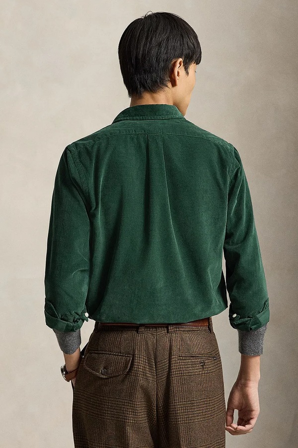 Сорочка чоловіча бавовняна Polo Ralph Lauren 21W Corduroy колір зелений