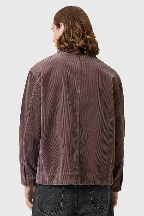Вельветова сорочка AllSaints CASTLEFORD колір коричневий фото 4