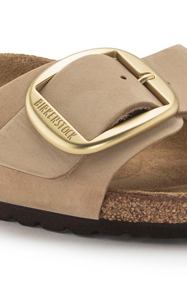 Шлепанцы из нубука Birkenstock Madrid Big Buckle цвет бежевый фото 2
