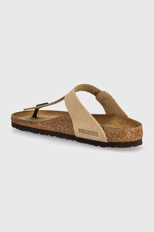 В'єтнамки з нубуку Birkenstock Gizeh SFB колір бежевий фото 2