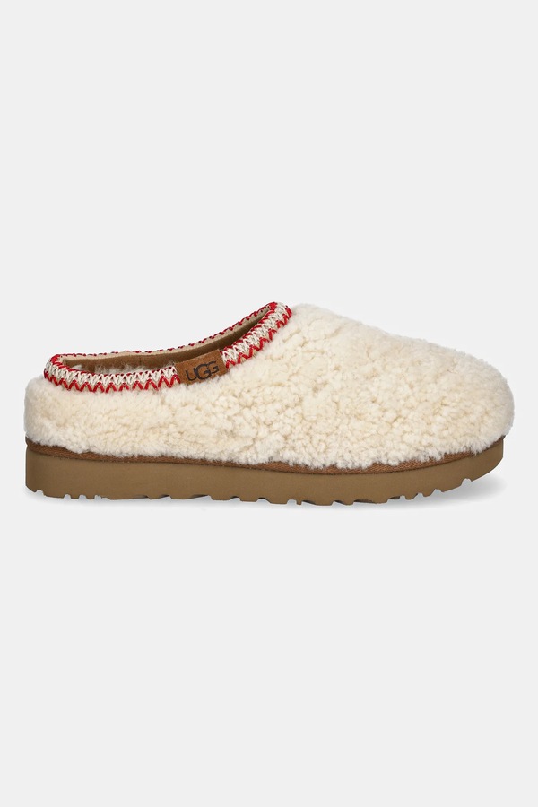 Капці UGG Tasman Maxi Curly колір бежевий